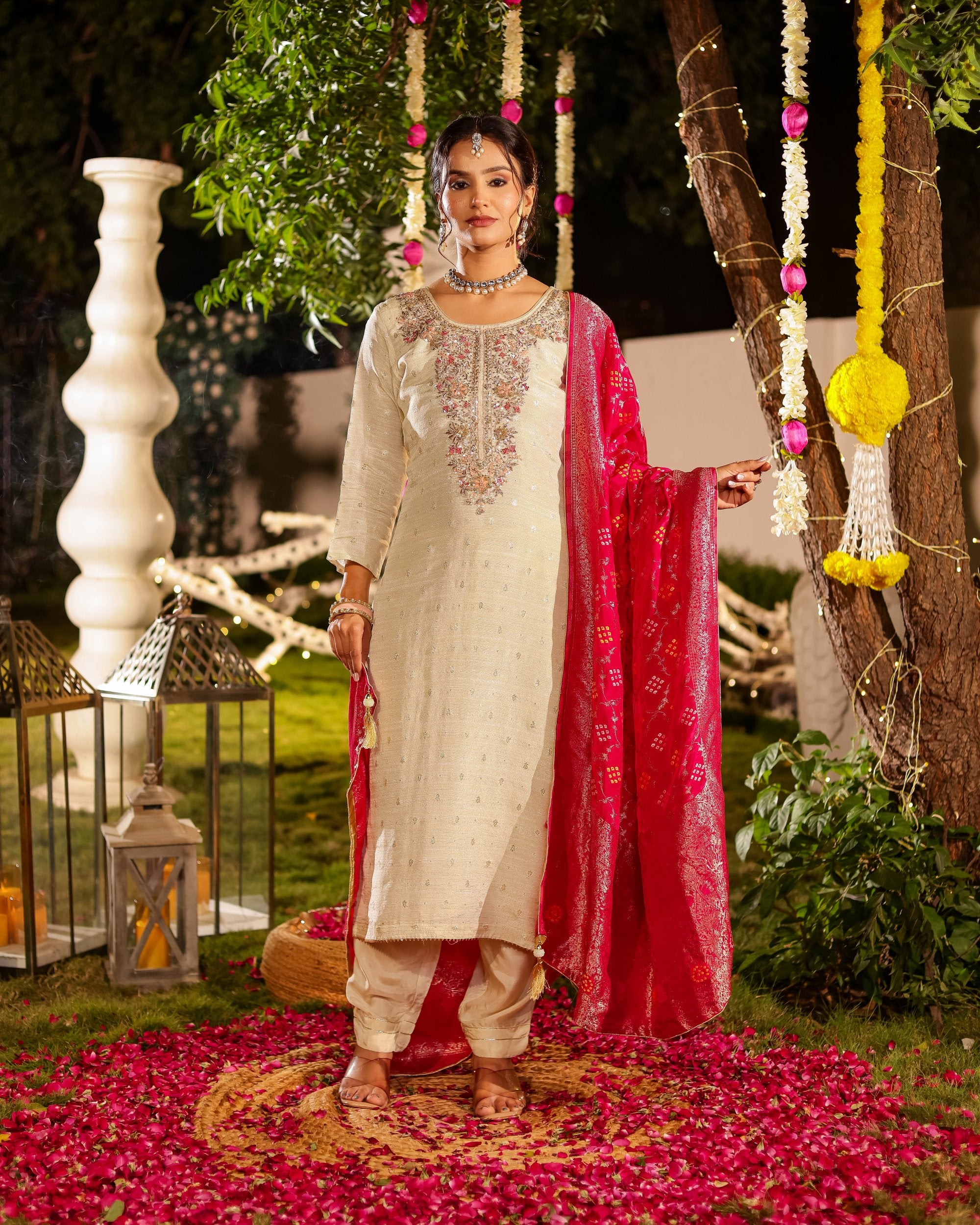 Ujala – Cream Hand-Embroidered Suit Set