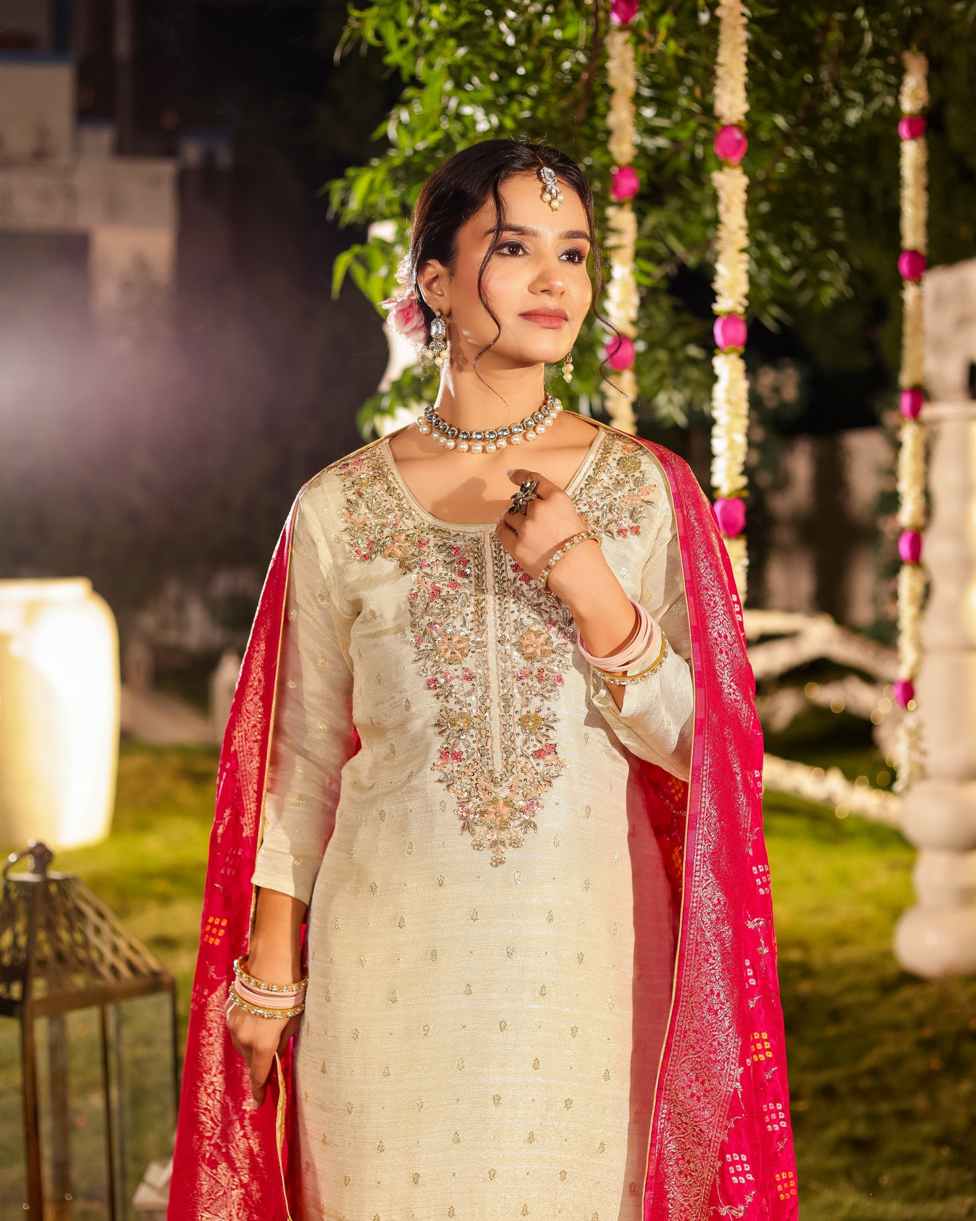 Ujala – Cream Hand-Embroidered Suit Set