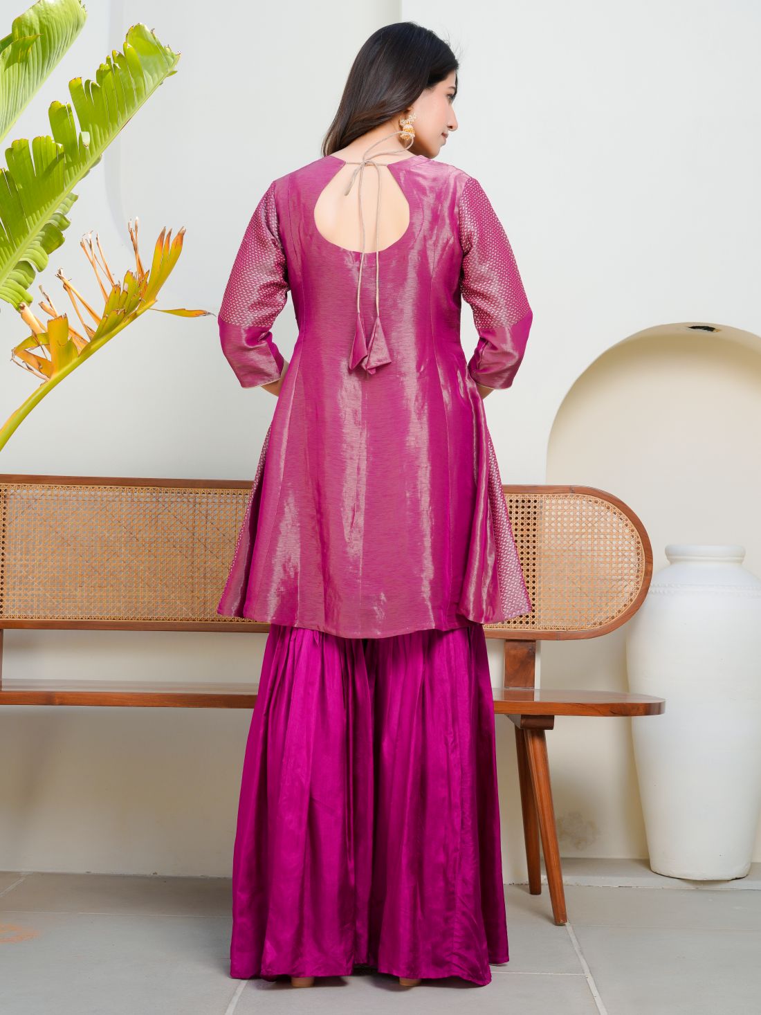 Mehak - Magenta Peplum Sharara Set