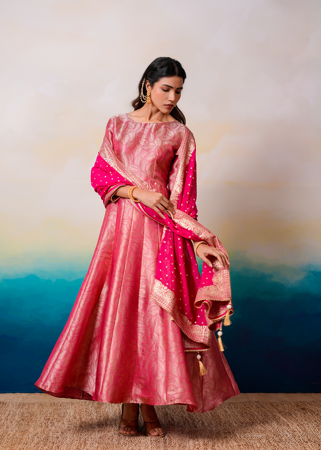 Manika – Cranberry Anarkali Co-ord Set