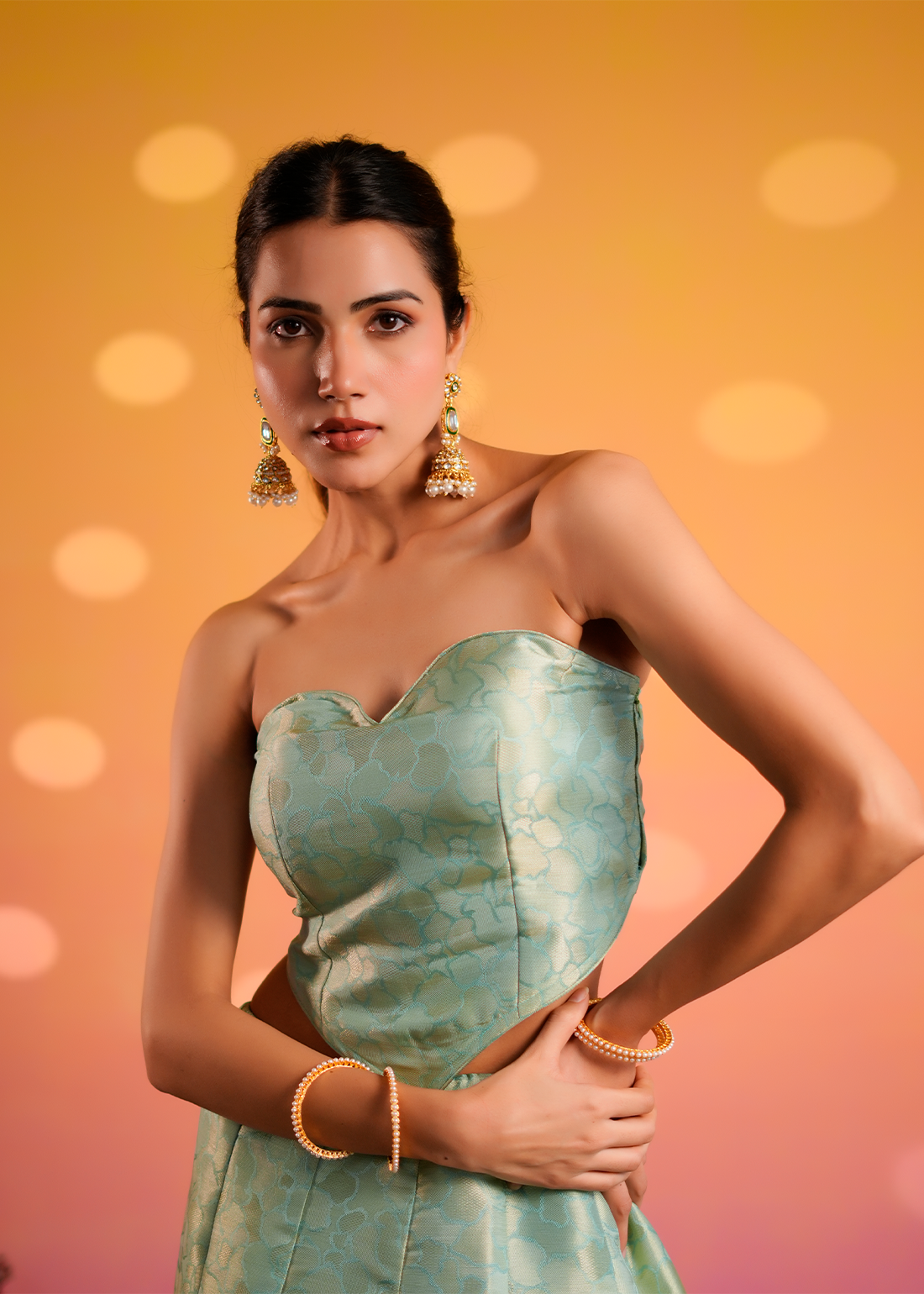 Naaz – Seafoam Coordinated Lehenga Set