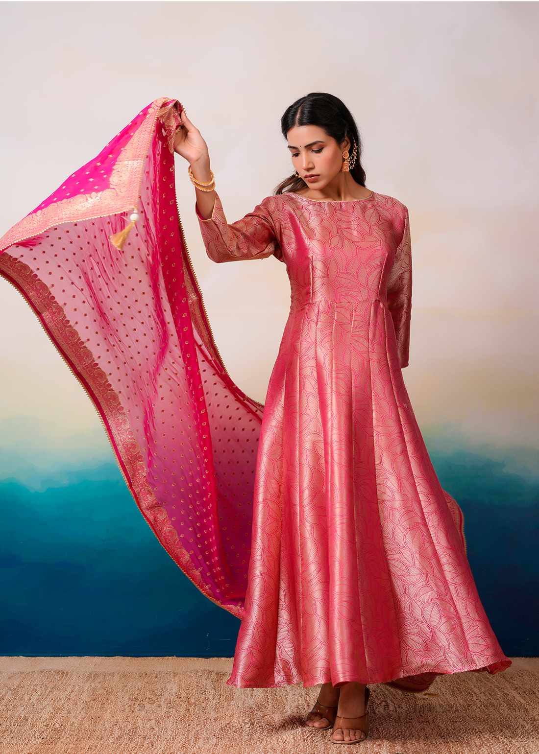 Manika – Cranberry Anarkali Co-ord Set