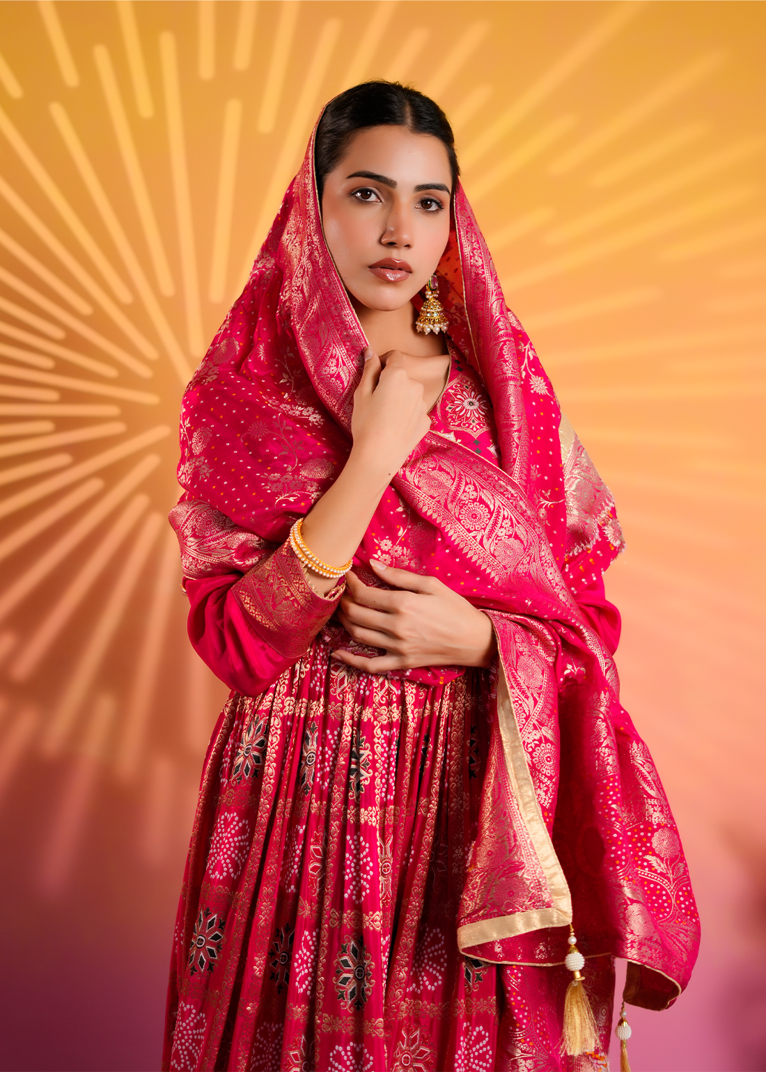 Lehar – Rani Pink Traditional Ghatchola Anarkali Set