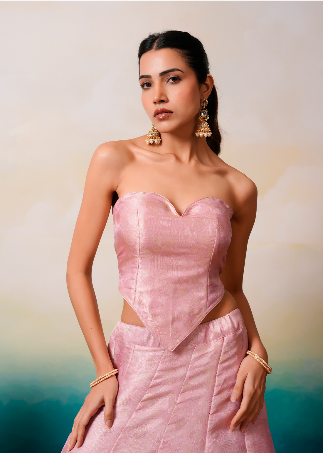 Mehr – Rose Pink Lehenga Co-ord Set