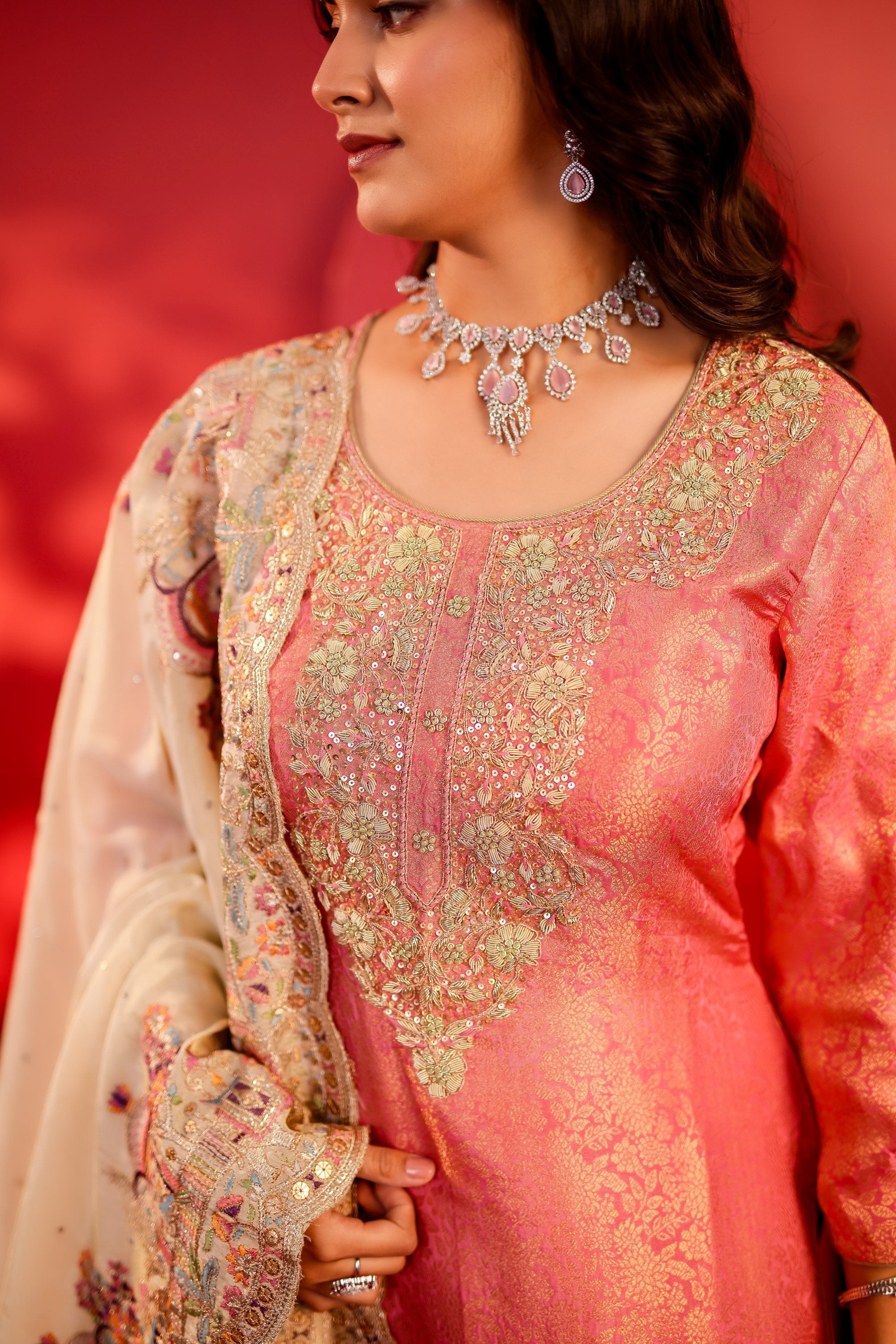 Nazia - Peach Pink Suit Set
