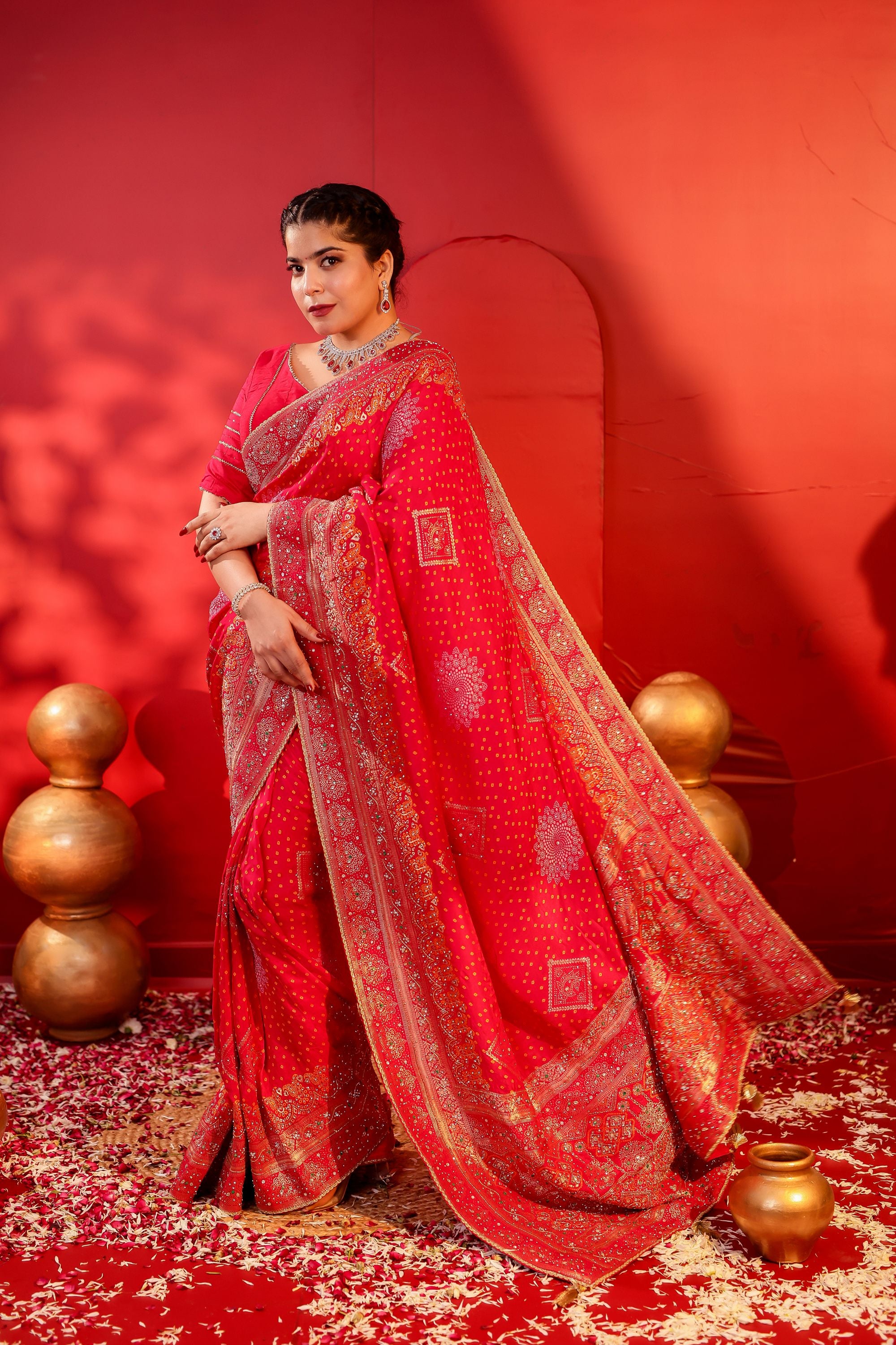 Gulaabi Noor – Rani Pink Dola Silk Saree