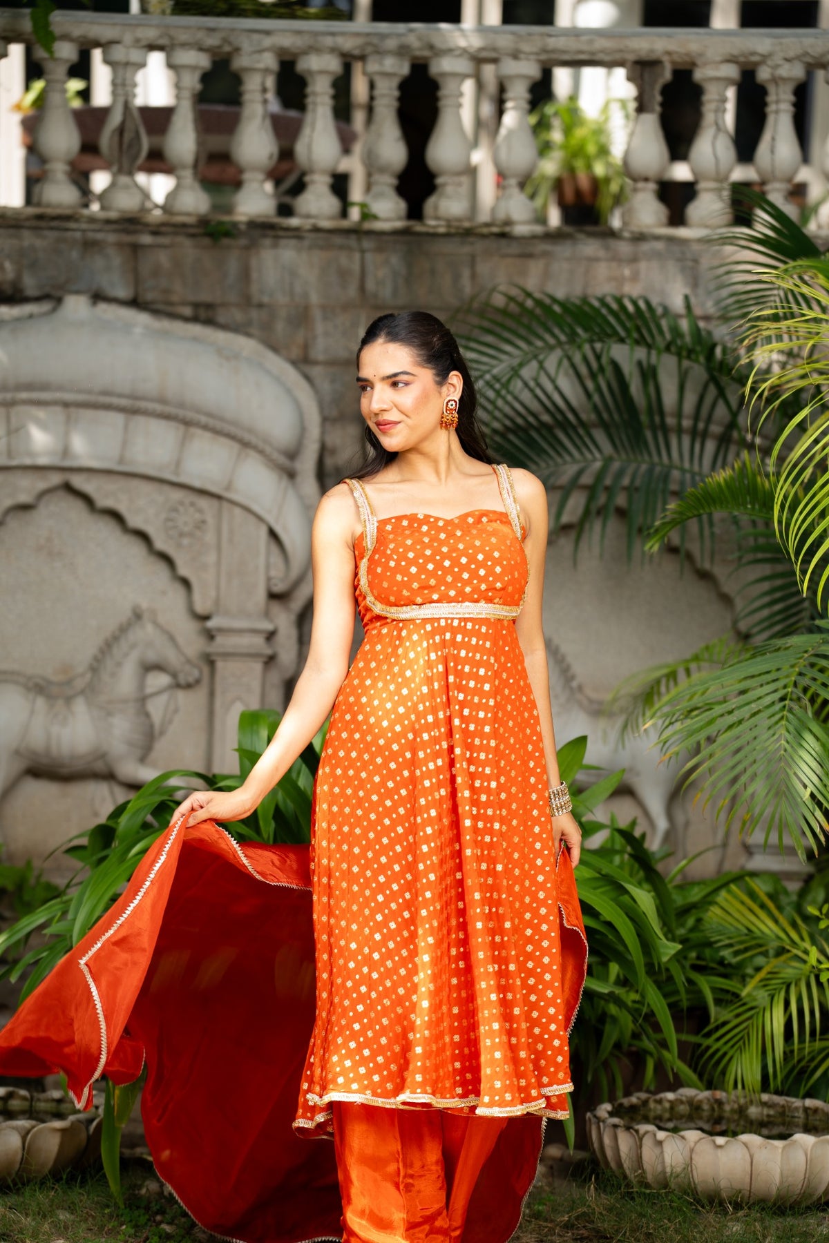 Rust Orange Kurti Set