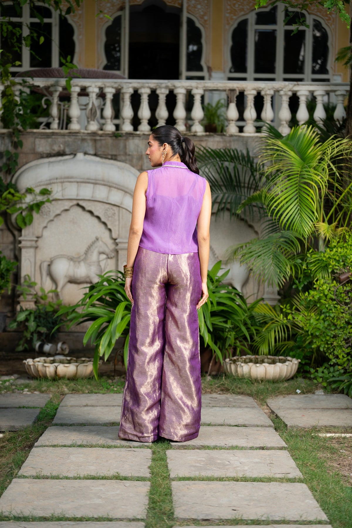 Lavender Jumpsuit With Cape