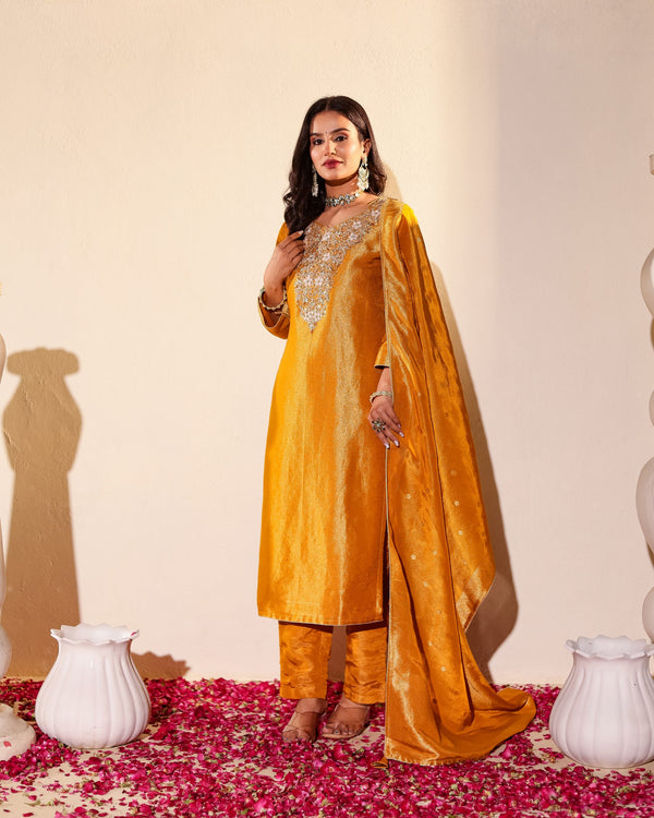 Mustard Yellow Kurta Pant Set