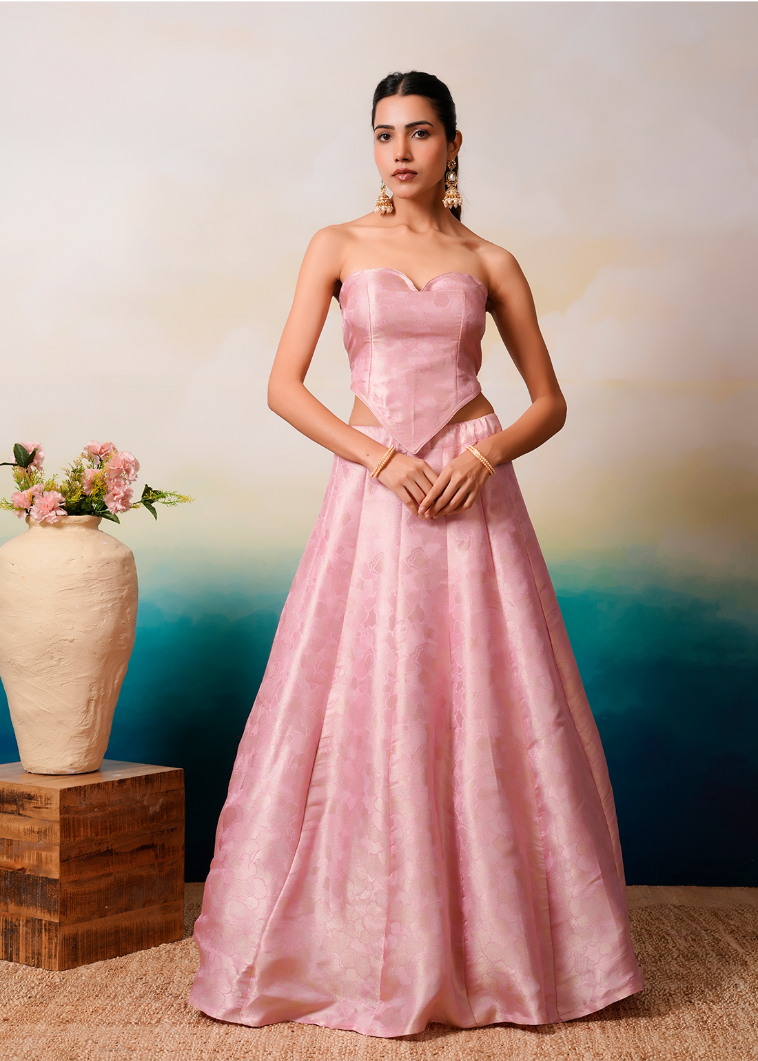 Mehr – Rose Pink Lehenga Co-ord Set