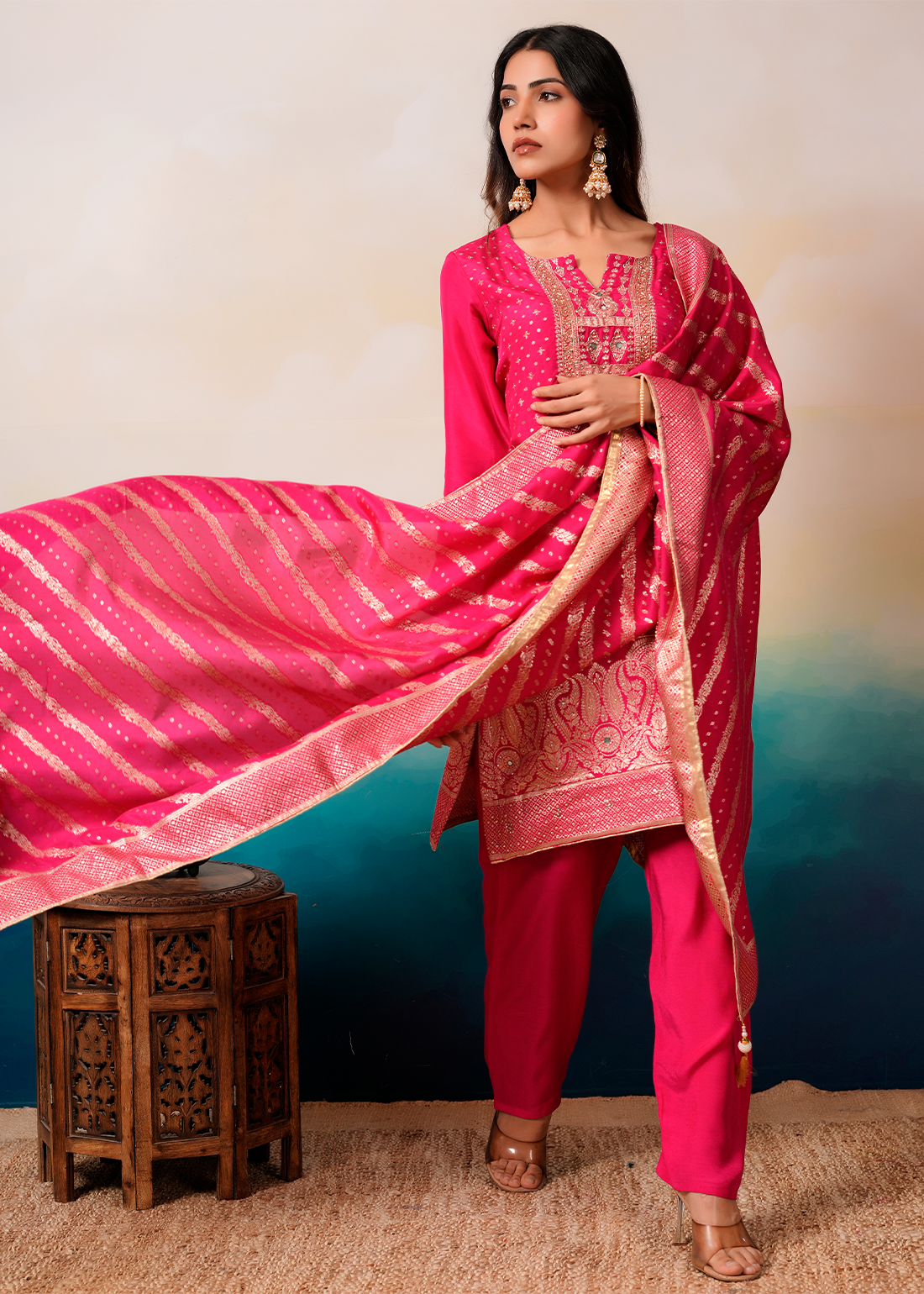 Rani – Magenta Short Kurta Co-ord Set
