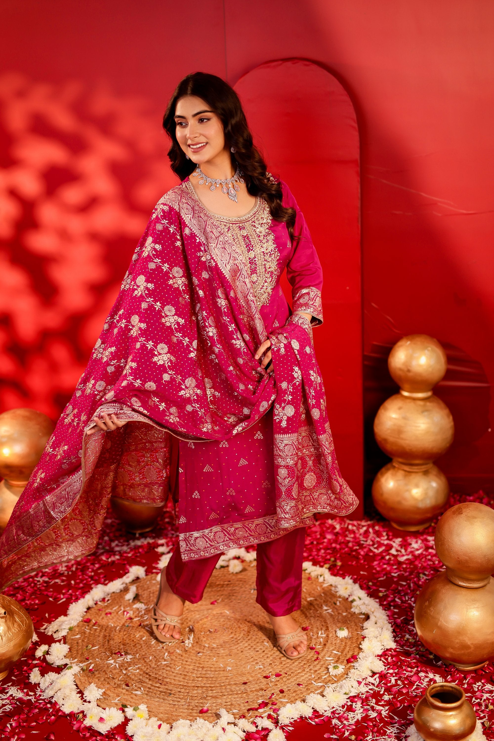 Chandni - Magenta Suit Set