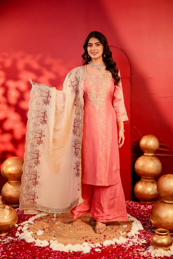 Nazia - Peach Pink Suit Set
