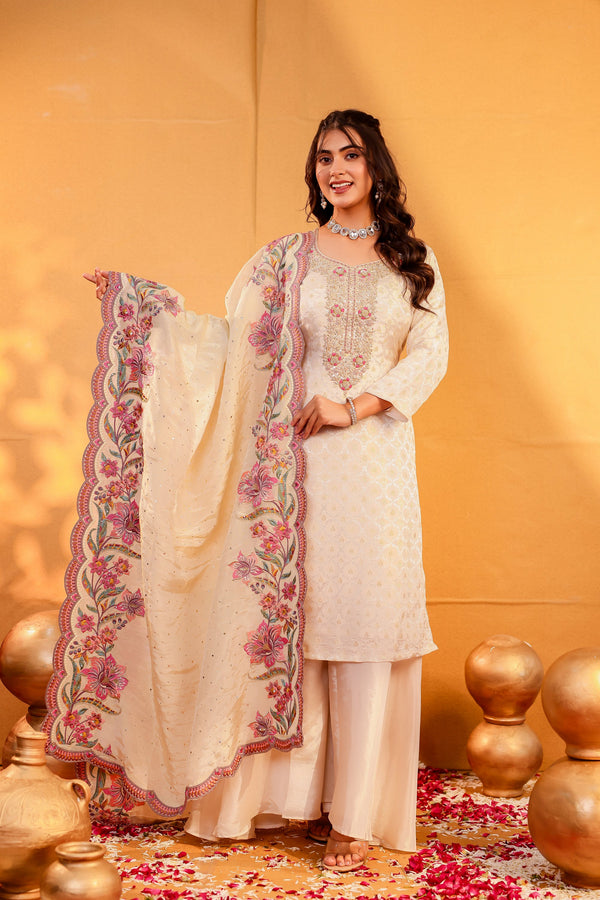 Roohani - Cream Sharara Set