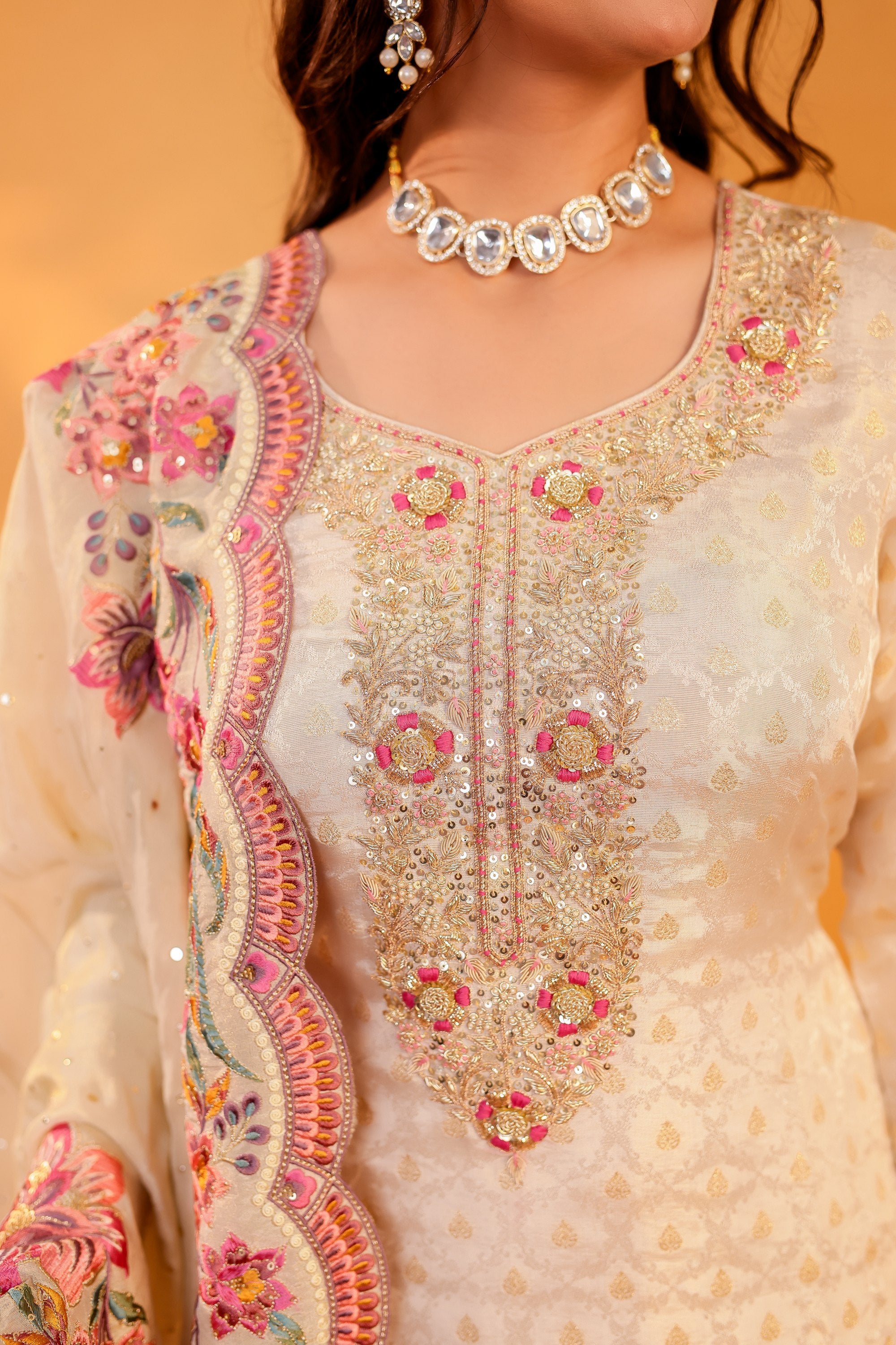 Roohani - Cream Sharara Set