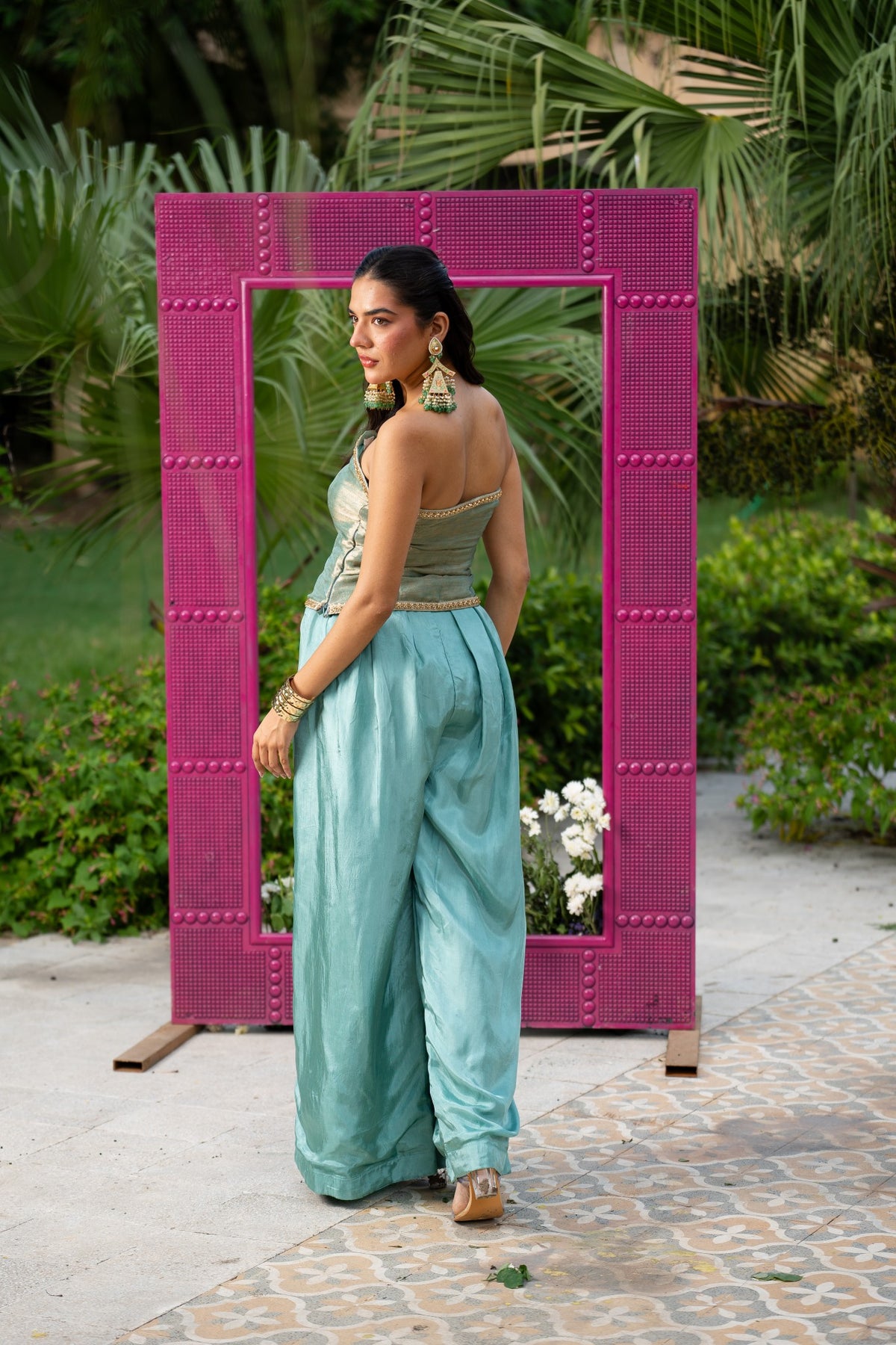 Frosty Corset With Pleated Pants