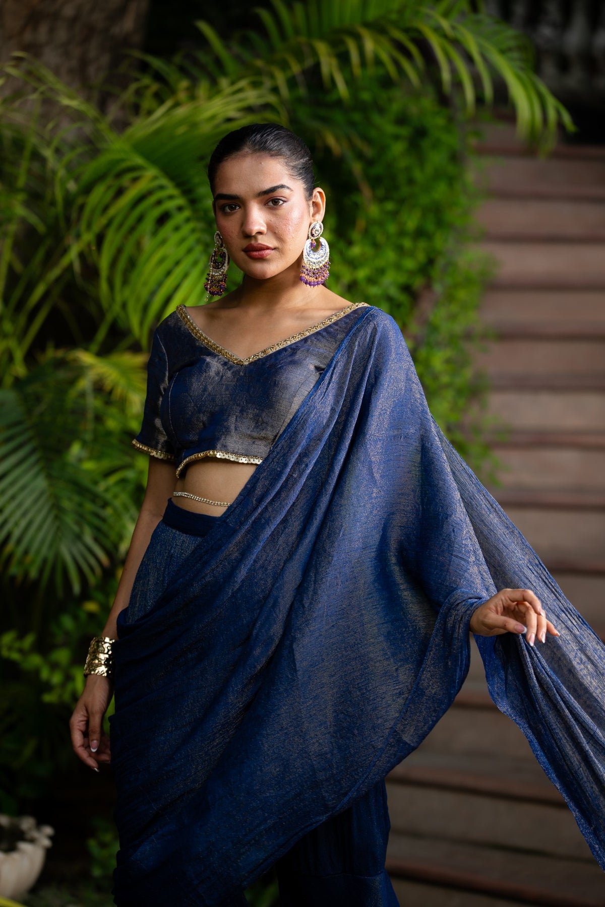 Shimmer Sharara Drape Saree