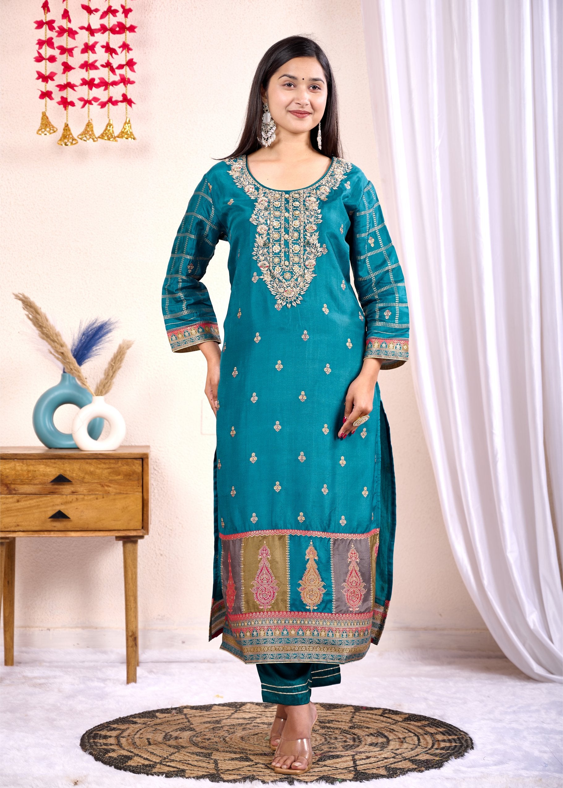 Mayuri – Peacock Blue Suit Set