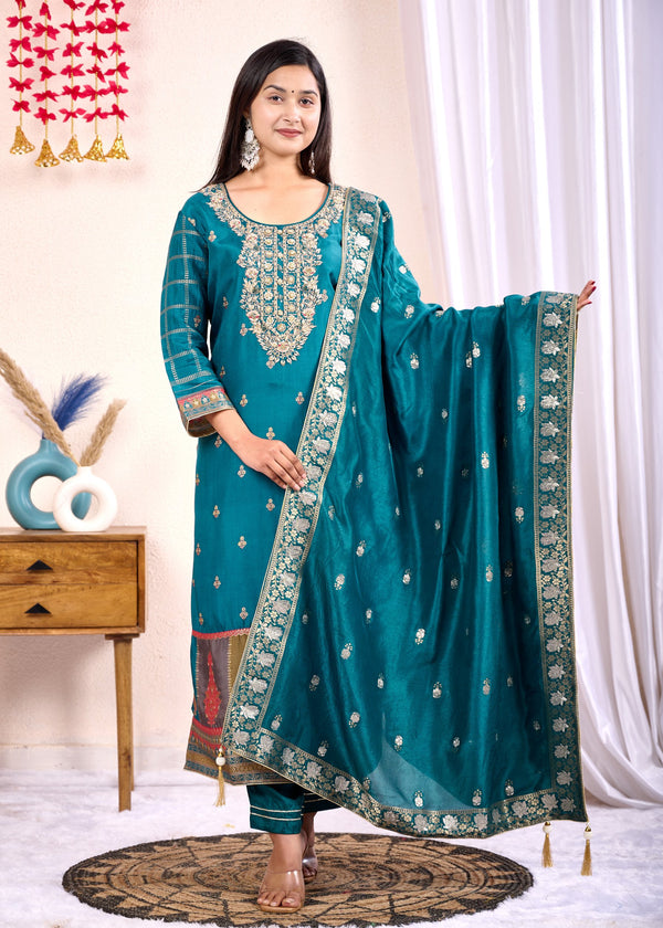 Mayuri – Peacock Blue Suit Set